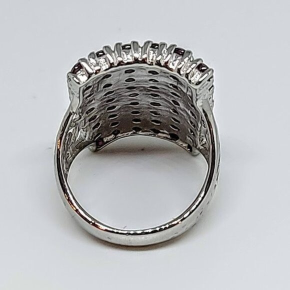 Unheated Natural Pink Rhodolite Garnet‎ 2.5mm 925 Sterling Silver Ring Size 6.5 - Picture 6 of 11